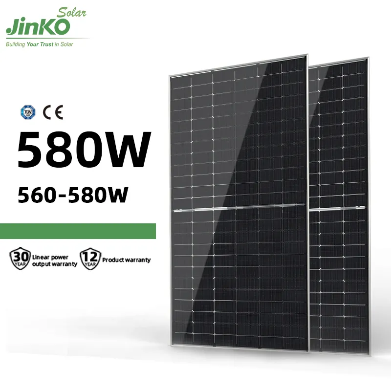 580 watt JINKO ucuz en yüksek verimlilik en iyi çift cam ev kullanımı güneş enerjisi panelleri dizi çin'den tam kiti fiyat