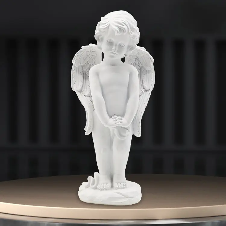 Статуэтка херувимов ангелов из смолы домашняя статуя на открытом воздухе Очаровательная скульптура ангела мемориальная статуя
