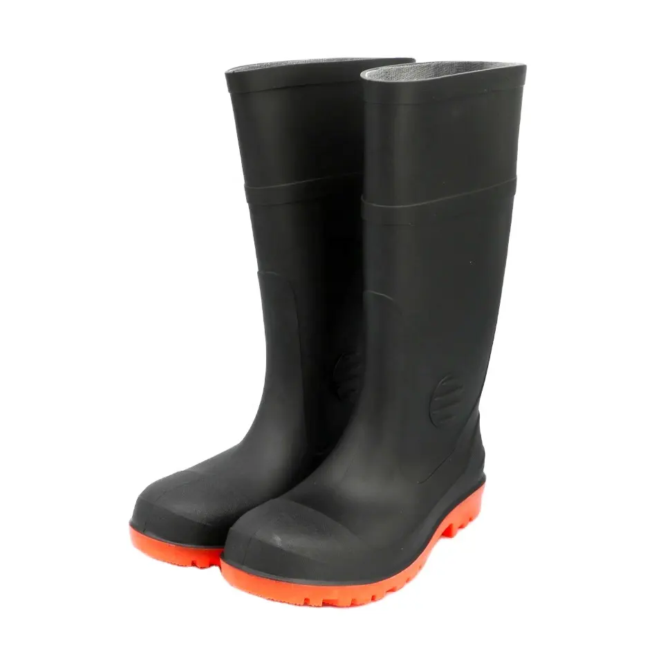 China Factory Cheap Safety Gumboots Rain Boots For Men Women Anti Static Rain Boots Black Safety Shoes Work Boots