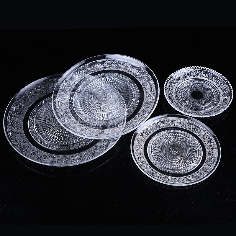 Shop High End Clear Glass Dinner Plates for weddings events