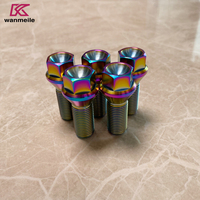 Kunci Torx Titanium Kelas Industri Tahan Korosi Lapisan Anodized Baut Roda M14 Merek WML