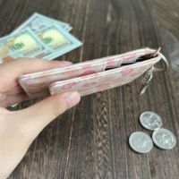 Dompet Kartu PU Motif Hewan Bison Gaya Barat Custom/Grosir, Dilengkapi Gantungan Kunci dan Penutup Hasp, Tempat Kartu Kredit/ID