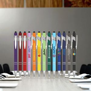 Customized 1.0mm Yellow Aluminium Body Ballpoint <b>Pens</b> Promotional Touch Metal Novelty Design with Custom Logo - Product Image 1
