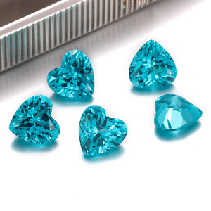 Prix de gros de <span class=keywords><strong>grenat</strong></span> cultivé en laboratoire 0.5ct-4ct pierre précieuse Paraiba bleue en forme de coeur certifiée GRC pour la fabrication de bijoux - Product Image 4
