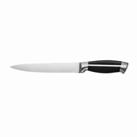 Ensemble de couteaux de cuisine en acier inoxydable 5 pièces de haute qualité poignées enduites noires lames 3Cr13 tranchantes pour couper l'outil ménager en métal