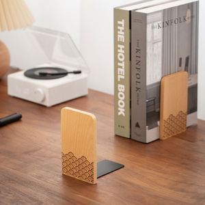Wholesale Wave-Shaped Wooden <b>Bookends</b> Back-To-School Season Desktop Storage Rack Student Desk Bookshelf Divider - Product Image 2