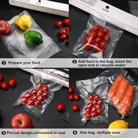 Emballage en plastique, pochette de conservation des aliments, emballage personnalisé, sac d'étanchéité enroulable texturé en nylon PA, sacs et rouleaux de scellage sous vide gaufrés