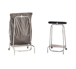 Chariot de collecte des déchets portable en acier inoxydable pour armoires de cuisine, pédale, porte-<span class=keywords><strong>sac</strong></span> <span class=keywords><strong>poubelle</strong></span> avec pince en caoutchouc - Product Image 1