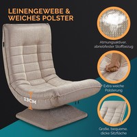 Fauteuil pivotant 5 positions réglable, fauteuil inclinable haut et confortable, fauteuil pliant pivotant à 360 degrés avec dossier réglable