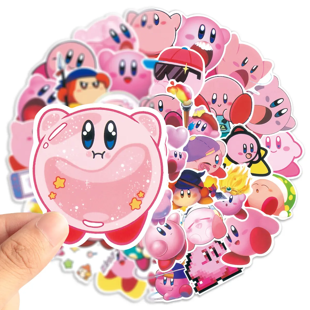 Low Price Good Quality Pink Cartoon Cute Leave No Trace Stickers For Kirby Of The Stars