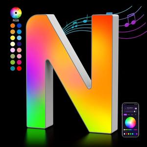 ไฟ LED RGB ซิงค์เพลง ตัวอักษรเรืองแสง <span class=keywords><strong>ป</strong></span>้ายโฆษณา งานวันเกิด <span class=keywords><strong>ค</strong></span>ริสต์มาส ติดผนัง กันน้ำ IP65 <span class=keywords><strong>ค</strong></span>วบ<span class=keywords><strong>ค</strong></span>ุมผ่านแอพ/บลูทูธ - Product Image 5