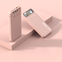 Power Bank 20000mAh Pengisian Cepat, Hadiah Promosi, Baterai Luar Ruangan OEM untuk Ponsel Dilengkapi Kabel