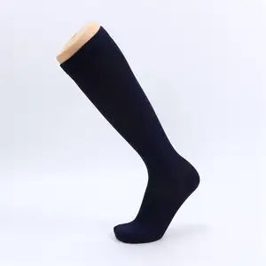 15-20 Mmhg Stretchy Nylon Cotton Nylon Compression Black Crew Socks For Womens Ladies