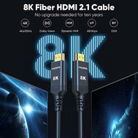 Câble à fibre optique AOC 8K 2.1, 48 Gbit/s, 60 Hz, 4K 120 Hz, 3D, plaqué or, haute vitesse, paire torsadée coaxiale, moniteur, projecteur, DVD