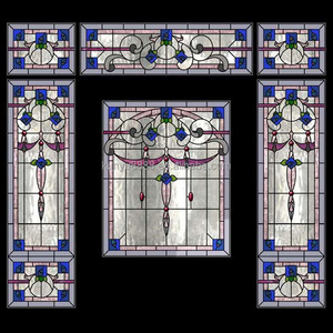 Vitrail Tiffany personnalisé et durable pour églises, hôtels et bâtiments |   Inserts de fenêtre de style européen à structure solide pour la décoration - Product Image 2