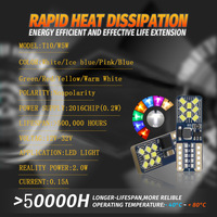 Nouvelle lampe LED transfrontalière pour feux de position latéraux et éclairage de plaque d'immatriculation T10 2016 16SMD W5W, décodage sans polarité, courant constant 9V-32V 240LM
