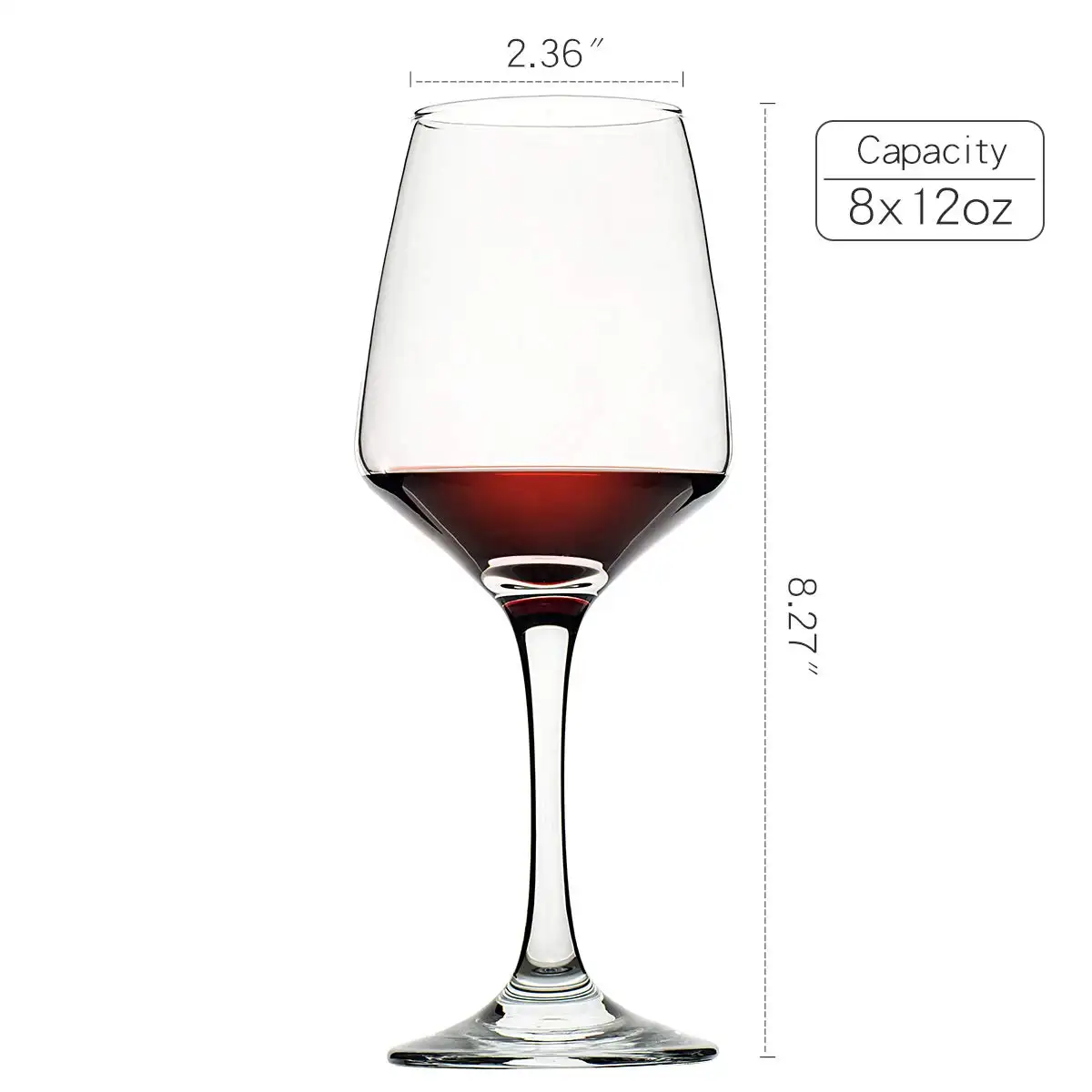 Wholesale 12oz Clear Red/White Wine Glasses  Long Stem Wine Glasses for Party  Wedding and Home