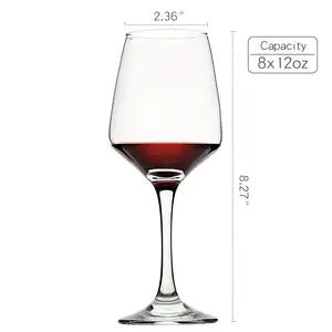 Wholesale 12oz Clear Red/White Wine Glasses  Long Stem Wine Glasses for Party  Wedding and Home