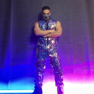 Traje de actuación unisex con lentes de espejo fantasma para fiestas temáticas de baile láser, <span class=keywords><strong>discotecas</strong></span>/bares, uniforme de trabajo de una pieza - Product Image 3