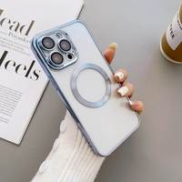 Coque de téléphone portable antichoc en TPU transparent électroplaqué, design professionnel, avec support, pour iPhone 16, 15 Pro, 14 Plus, 13, 12, 11 Pro – Meilleures ventes