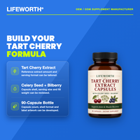 LIFEWORTH Capsules d'extrait de cerise aigre et de graines de céleri 1500mg Myrtille 90 pour le soutien digestif