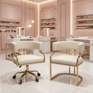 Ensemble de chaises de salon de manucure de qualité supérieure, directement de l'usine, personnalisable, cuir résistant à l'acétone, pieds en acier inoxydable, exclusivement pour la manucure - Product Image 1