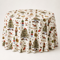 Nouvelle conception, faible MOQ, nappes rondes en polyester pour événements, fêtes, Noël, vente en gros