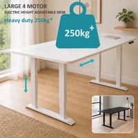 Cadre de bureau électrique réglable en hauteur à 4 moteurs et 4 pieds, moderne, pour table assis-debout, idéal pour le bureau à domicile ou comme support d'ordinateur
