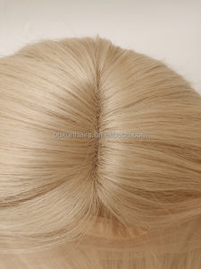 #60 con peluca superior de encaje completo <span class=keywords><strong>rubio</strong></span> platino sin pegamento HD Peluca de cabello humano frontal de encaje transparente, cabello virgen recto de hueso - Product Image 3