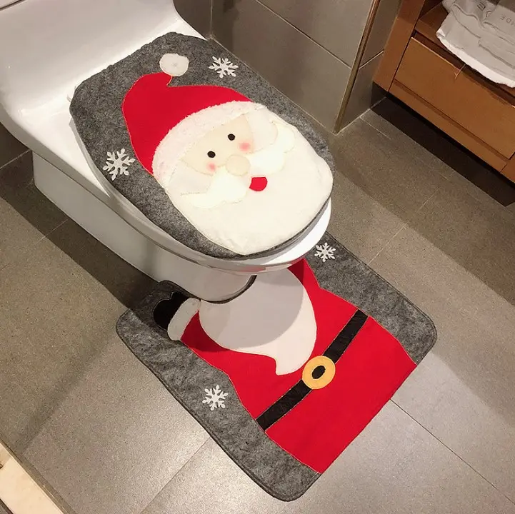 New product Santa toilet seat cover two-piece Christmas decoration items
