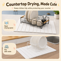 Tapis de séchage pour vaisselle en terre de diatomée ZETO ZT103, tapis en pierre à séchage rapide, super absorbant, pliable, pour comptoir de cuisine