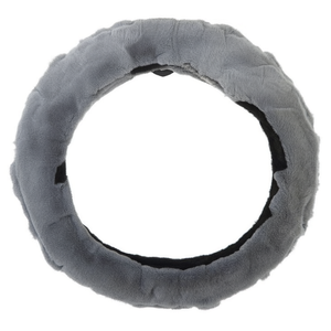 Housse de volant de voiture en fausse fourrure 37-39 cm gris rose noir - Product Image 2