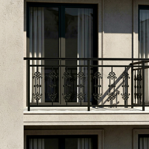 Modern Grey Heavy Duty Cast Iron <b>Frameless</b> Straight Stair Balcony Railing Residential Balcony 12mm Thickness 800mm Width Balaji - Product Image 1