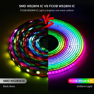 BTF lampu LED FCOB SPI RGBW IC lampu WS2814 Led 784 dapat disesuaikan DC24V warna mimpi RGBW Strip piksel LED Digital COB fleksibel