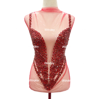 Robe de Mariée Formelle Chaude Or / Bleu / Rouge / Noir / Argent, Col en V, Corset Bustier Halter avec Strass et Appliques pour Robe