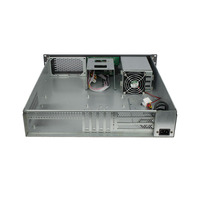Casis rak 2U hitam kustom dengan tampilan Temparture untuk casing Server 2U Mainboard LCD ATX mikro