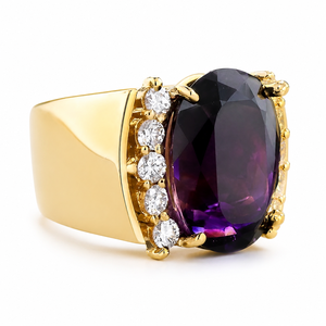 Anello con Gemma Viola per Donne, Elegante Gioiello da Dito per Business e Moda - Product Image 1