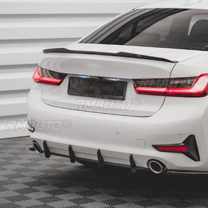 Diffuseur de pare-chocs arrière noir brillant, lames de spoiler, protection de pare-chocs arrière pour BMW Série 3 G20 320i 325i 330i 2019+ - Product Image 4