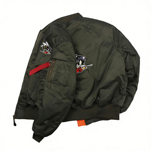 Chaqueta Bomber Retro de Alta Calidad para Hombre KingSen, con Parche Bordado de Abeja, Chaqueta de Nylon Oversize, Resistente al Viento, para Exteriores, Estilo Urbano, OEM - Product Image 1
