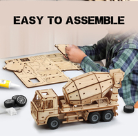 Casse-tête en bois 3D pour enfants et adultes, jouet d'assemblage de voiture-citerne mobile, kit de maquette, cadeau artisanal pour enfants et adultes