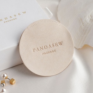 PandaSew Custom Logo New Design Luxury Microfiber Package Bag for Rings Earrings Necklace Round Gift Jewelry Pouch - Product Image 2