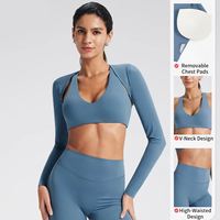 Ensemble de sport 3 pièces pour femme, coupe ajustée, séchage rapide, couleur unie, taille haute, respirant, pour gym, entraînement et yoga