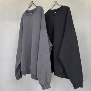 H5559 Hot Sales New Arrivals Wholesale Custom 430 Gsm 100% Cotton Acid Washed Oversized Sweatshirts Crewneck Sweatshirts - Product Image 1