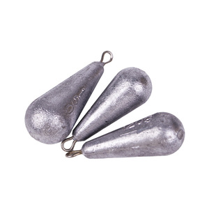 Plomb de pêche en forme de goutte d'eau, plomb électrolytique résistant à la corrosion pour la pêche en mer et sur la plage avec des émerillons - Product Image 1