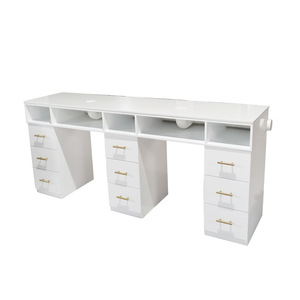 Tavolo Professionale di Lusso Personalizzato per <span class=keywords><strong>Manicure</strong></span> a 2 Posti, Scrivania Artistica Moderna con Piano in Marmo, Multifunzionale per Salone - Product Image 5