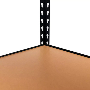 Étagères métalliques empilables réglables à 5 niveaux, robustes, sans boulons, avec rivets noirs - Product Image 5