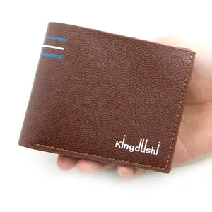 Hot Sales High Quality PU Leather Bifold Classic Men Wallet Cheap Slim Thin Purse Short Money Bag Gift Wallet