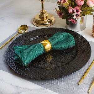 Mamba piring makan malam bening 330mm plastik biji-bijian hitam untuk piring pengisi daya <span class=keywords><strong>PC</strong></span> piring makan malam bening untuk dekorasi rumah pernikahan & dekorasi pesta - Product Image 3