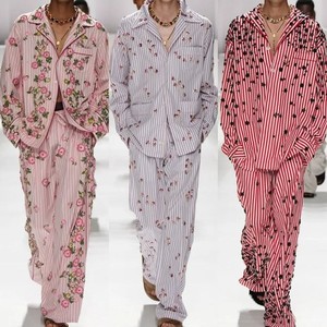 Conjunto de Pijama de Hombre de Lujo, Tejido de Algodón Puro con Estampado Floral y Bordado, Fabricante OEM ODM de Marca Privada - Product Image 1