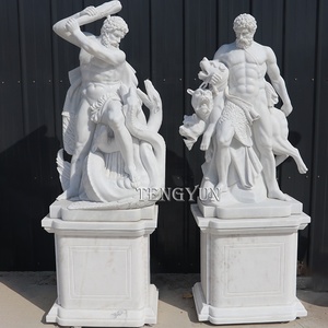 Ercole in marmo bianco che combattono la statua dell'idra Ercole e Cerbero scultura famosa - Product Image 1